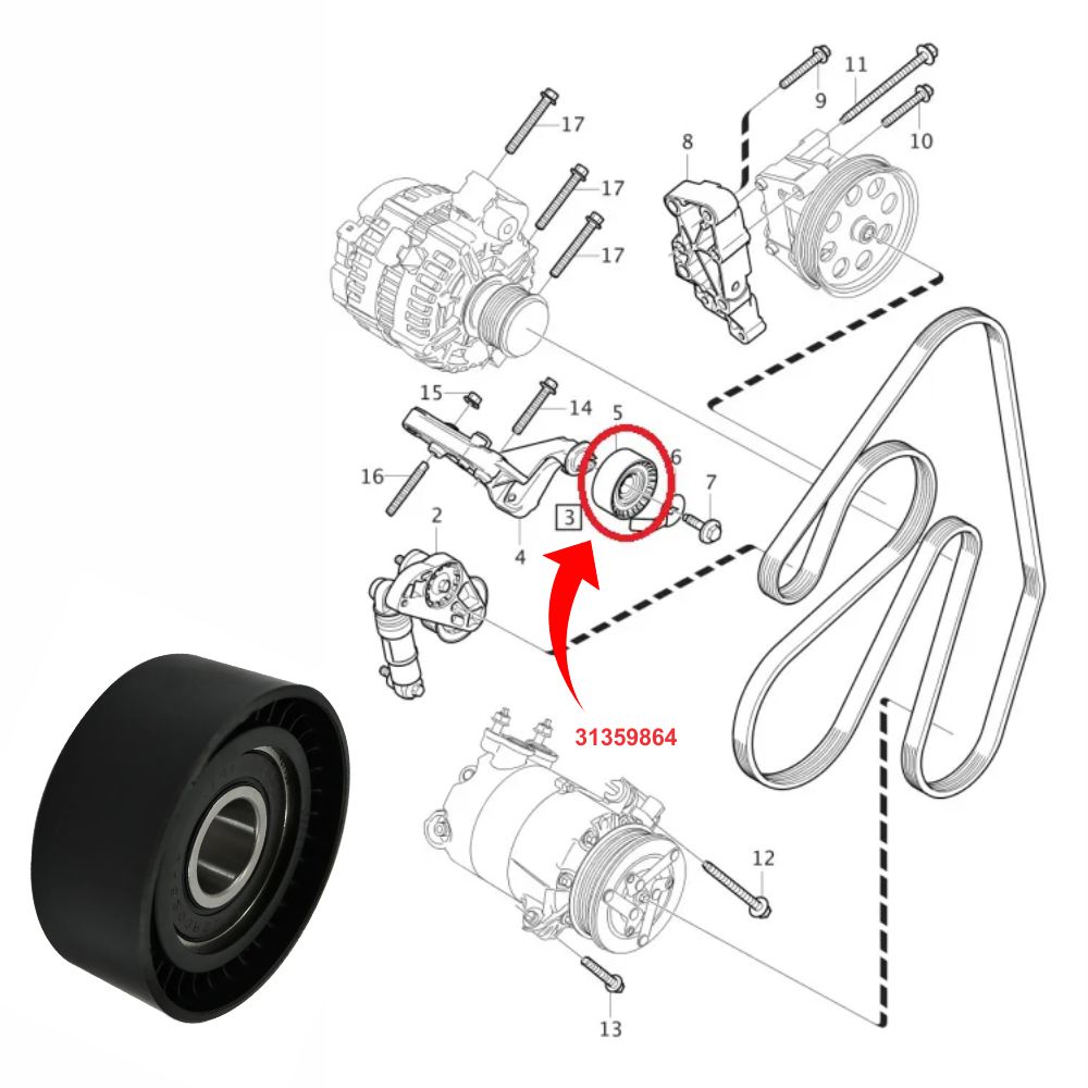 ROLAMENTO DA CORREIA POLY V - NYTRON - 1170