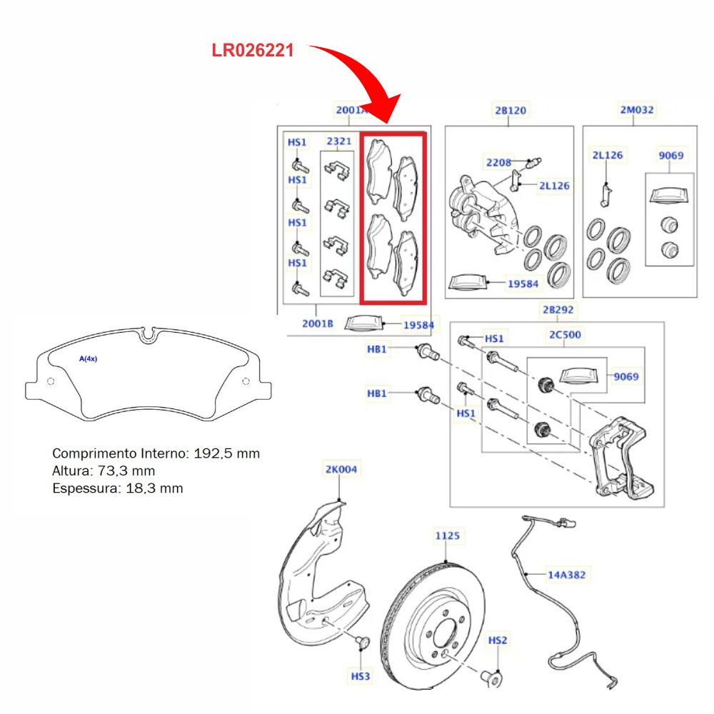 PASTILHA DE FREIO DIANTEIRA - ORIGINALLPARTS - 129102