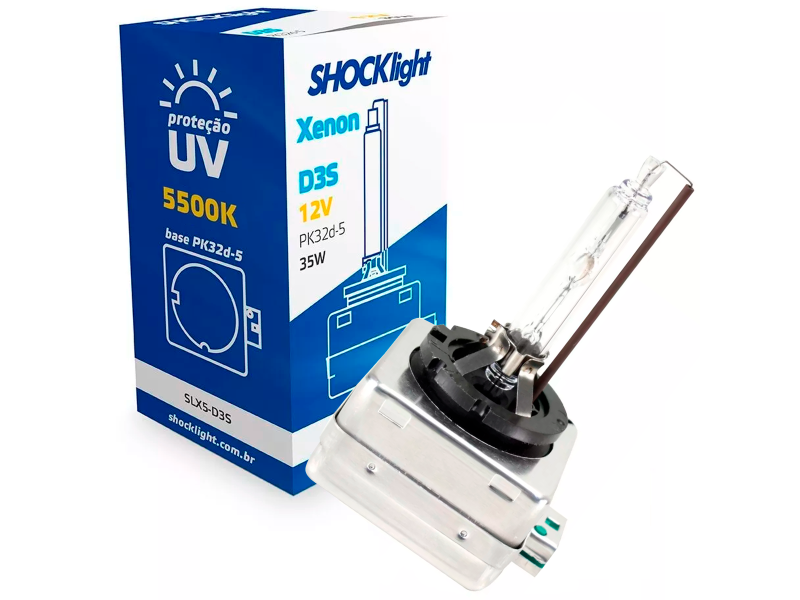 LÂMPADA XENON D8S 35W 12V 5500K - SHOCKLIGHT - SLX5D8S